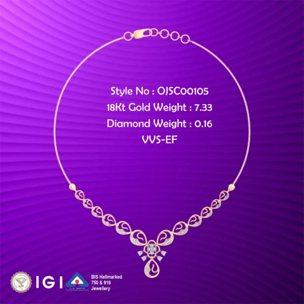 18Kt Gold Diamond Necklace - OJSC00105