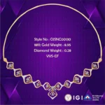 18Kt Gold Diamond Necklace - Style No OJSNC00130 - BIS Hallmark Jewellery