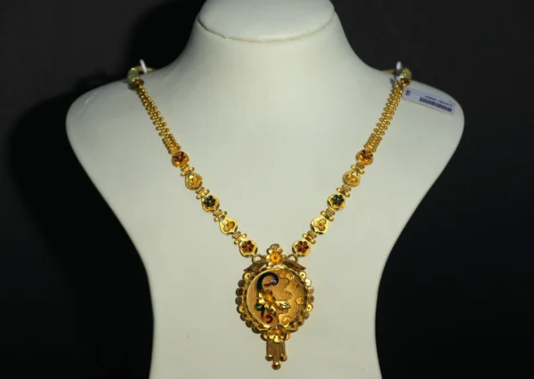 Madurai Gold Necklace with Floral Chain