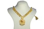 Madurai Gold Necklace - Mango Chain and Lotus Pendant