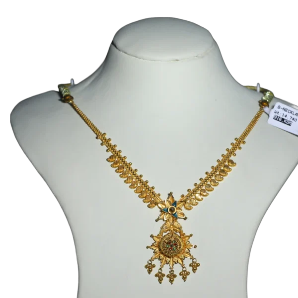 Indian Gold Necklace - Madurai Beauty