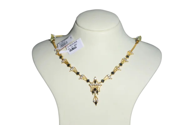 Madurai's 22K Gold fancy Necklace with Black and White Stones