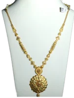 Madurai's Best 22k Gold Lotus Pendant Haram Chain