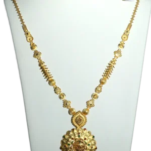 Madurai's Best 22k Gold Lotus Pendant Haram Chain