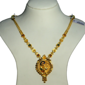 22K Gold Peacock Pendant Necklace