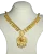 Madurai Gold Necklace - Mango Chain and Lotus Pendant
